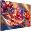 Canvasbillede, Skinnende blomster på lærred