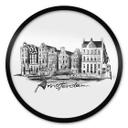 Póster Amsterdam - Blanco y negro - Redondo - Love your City