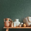 Papel pintado texturado con efecto 3D verde oscuro beige - Papel pintado no tejido moderno 