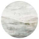Muursticker Nevelig berglandschap aquarel - Ms Tiff - Rond