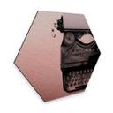 Hexagon Alu-Dibond - Kobbereffekt - Typewriter