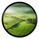 Póster Campos idílicos en la niebla - Keller - Redondo