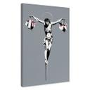 Lienzo Banksy - Jesucristo con bolsas de la compra