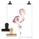 Plakat - Origami Flamingo - Kobberoptik