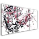 3 stykke lærredsprint, Cherry Blossom Japan Tree