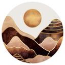 Fredriksson Wallsticker - Solnedgang - Rund