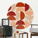 Wallsticker Abstrakte halvcirkler i varme naturlige farver - Bré - Round