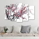 5 stykke lærredsprint, Cherry Blossom Japan Tree