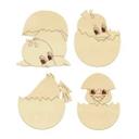 Set de pollitos para decorar el árbol (4 piezas) con colgador