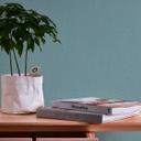 Hør-look blå turkis ensfarvet tapet - stof-look tapet - non-woven tapet