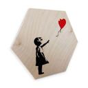 Hexagon - Træ Banksy - Girl with the red balloon