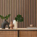 Papel pintado efecto madera marrón no tejido 3D paneles madera escandinavo moderno