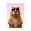 Poster Capybara cool avec lunettes de soleil