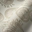 Versace luksus tapet i creme og beige non-woven tapet medusa hoved design