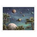 Póster infantil Kikki Belle - Mundo de fantasía tropical con planetas y palmeras
