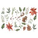 Cuadro ventana elementos florales invierno (25 piezas)