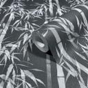 Papel pintado no tejido de color negro, blanco hojas de bambú naturaleza floral 