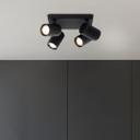 Spotbalken Leonardo, schwarz, 12,1 x 22 cm, Metall Deckenstrahler