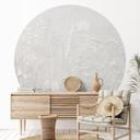 Fototapet med blomsterrelief - Planter i hvidt i et moderne design - Ms Tiff - Rundt - Selvklæbende/