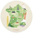 Fototapet Kort over Frankrig - Rivers - Rundt - vliesetapet/selvklæbende non-woven tapet