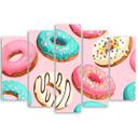 5 stykke lærredsprint, donuts kage