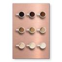 Geborsteld Alu-Dibond met goud-, zilver- & kopereffect - Shades of coffee