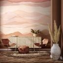 Fototapet med motiv Delikat akvarellandskab i beige og rosa 2,7 x 2,65 m