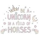 Sticker mural Kvilis - Be a unicorn in a field of horses