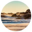 Vinilo decorativo de la costa africana al amanecer - Hugonnard - Redondo