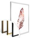 Plakat - Origami Fjer - Rosegold-optik