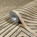 Ikke-vævet tapet træ, geometrisk trælook, mat landhus i beige