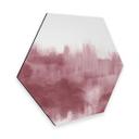 Hexagone - Alu-Dibond Nouveauprints - Coups de pinceau d'aquarelle (rose)