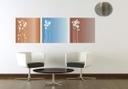 Poster autocollant - W - Flowers Triptyque