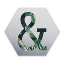 Hexagon bogstaver - Alu-dibond Sølv, Jungle "&"