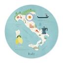 Plakat Kort over Italien - Rivers