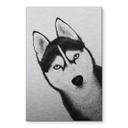 med sølveffekt Siberian husky - hundeportræt - Korenkova – print på aluminium