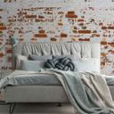 Brick IndustrialWall hvid orange - non-woven tapet Designwalls 2 - 2,55 x 3,5 m