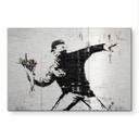 Geborsteld Alu-Dibond met goud-, zilver- & kopereffect - De Bloemenwerper - Banksy