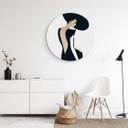 Tableau en alu-Dibond Kubistika - La dame en robe noire - Rond
