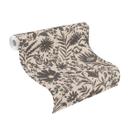 blomstret og non-woven tapet Paraiso sort