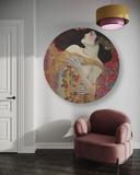 Rundt lærredsbillede - Kvinde rød abstrakt - G. Klimt