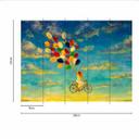 Tapetskyer ColouredBalloon i gulblå - non-woven tapet Designwalls 2 - 2,55 x 3,5 m