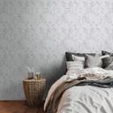 Papel pintado zarcillo floral gris plata - Papel pintado no tejido con motivo de hojas 