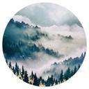 Vinilo decorativo Niebla misteriosa en el bosque - SpaceFrog Designs - Redondo