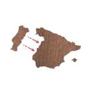 Chapa de caoba Wood art - Mapa Península Ibérica