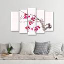5 stykke lærredsprint Cherry Blossom Japan Nature