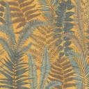 Papel pintado estampado con hojas de helecho, colorido - papel pintado floral amarillo azul marron 