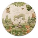 Cuadro de madera Animales dulces en el corazón del bosque - Oliver Robins - Redondo