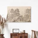 Houten Wanddecoratie bos met boslandschap in beige - Ms Tiff