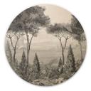 Houten Wanddecoratie Idyllisch plantenlandschap - Ms Tiff - Rond